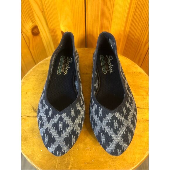 Skechers Air Cooled Memory Foam Pointed Toe Knit Flats Comfort Size 8 - Picture 2 of 8